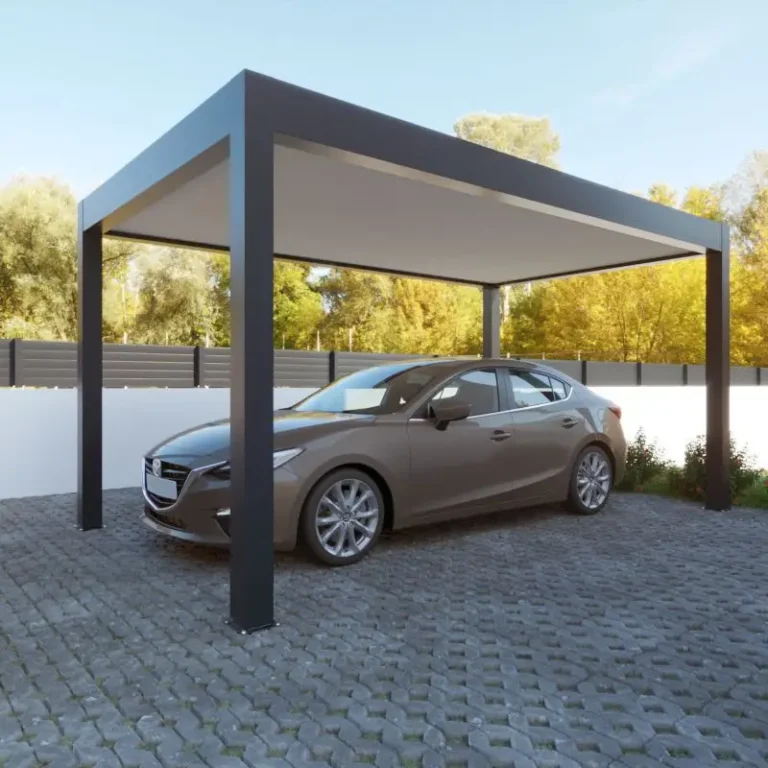 Carport en aluminium installé par Ciel d’Auvergne près de Riom